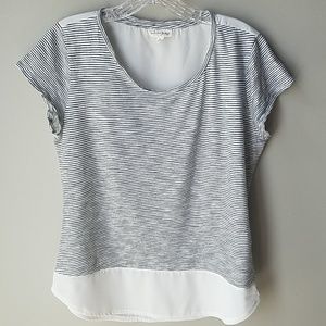 Mixed fabric tee